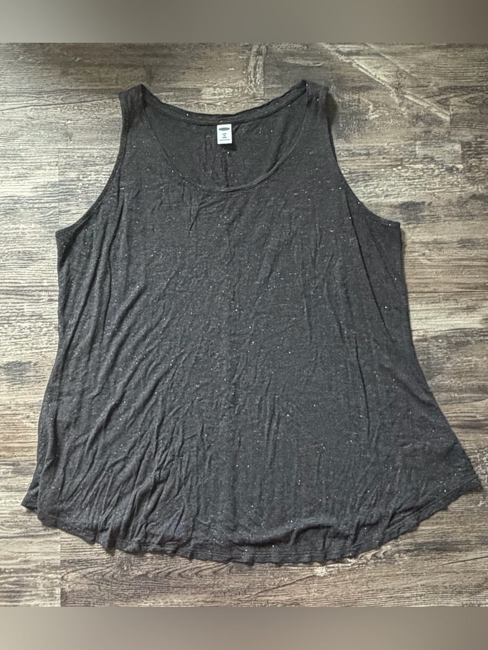 Old Navy‎ plus luxe dark gray sleeveless flowy shirt gold flecks women’s 1x